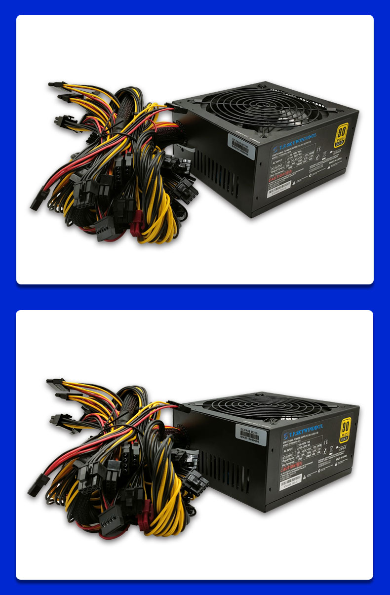 Hot Selling ATX 1600W 1800W 2000W 3600W 90PLUS Gold PSU PC Power Supply Support 6 GPU 8 GPU