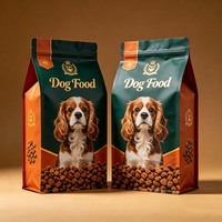 Sachet personnalisé à fond carré en aluminium avec fermeture éclair, résistant à l'humidité légère, pour l'emballage et le stockage d'aliments secs pour animaux de compagnie, de lait et de gelée