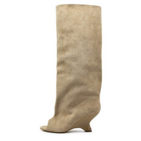 Nouvelles bottes hautes à talon compensé et bout ouvert pour femmes, chaussures de mode personnalisables avec logo du fabricant