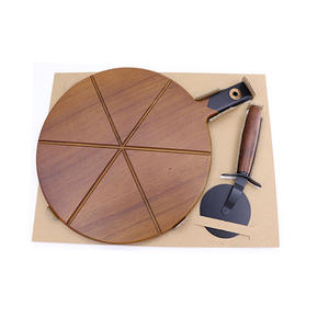 Acacia עץ עגול לחם & פיצה מגש הגשה וגלגל סט - Product Image 3