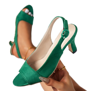 Sandalias de Primavera y Verano para Mujer Baotou 858-1, Nuevas Sandalias de Tacón Alto Puntiagudas con Punta de Acero, Transpirables, Estilo Hada, Plantilla de Goma - Product Image 1