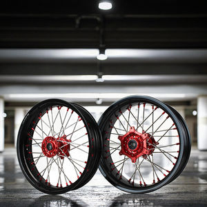 Exc ล้อรถจักรยานยนต์<span class=keywords><strong>17</strong></span> /17x3.5หน้า17X5.0<span class=keywords><strong>ขอบ</strong></span>อลูมิเนียมสีดำ<span class=keywords><strong>ขอบ</strong></span>ล้อ supermoto - Product Image 1