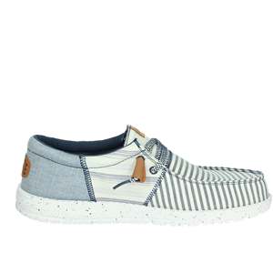 Hey Dude Mocassins en toile rayés blancs et bleus pour hommes, chaussures décontractées - Product Image 4