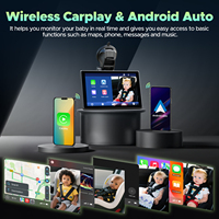 Moniteur de caméra de voiture pour bébé avec 5G WiFi Split View Syncs Phone Navigation 7 pouces sans fil CarPlay Android Auto Screen Night Vision