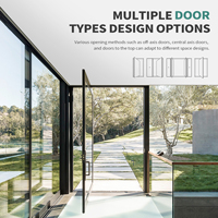 Portes pivotantes modernes SUNGYE US, grandes portes à double panneau en verre trempé, résistantes aux ouragans, en aluminium, pour entrée principale, intérieur.