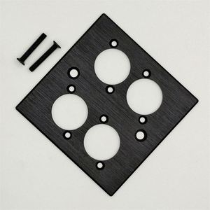 Plaque <span class=keywords><strong>murale</strong></span> XLR noire en alliage d'aluminium à 4 ports avec écrous et vis, plaque de montage XLR 4 voies pour montage de prises USB, VGA, RJ45, 4 positions - Product Image 2