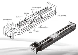 Original HIWIN KK60 KK6005 600mm P Grau KK6005P-600A1-F0C KK Único Eixo Robô Módulo de Guia Linear Para Impressora 3d Máquina CNC