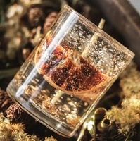 Bougie en gel de cire de fleurs séchées avec feuille d'or faite à la main, styles personnalisables, luxe