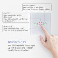 Variateur tactile Zigbee Bilihondim 1 canal, panneau en plastique blanc, compatible Google Assistant, contrôle à distance via application, sans fil neutre