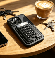Porte-cartes magnétique avec ventouse pour fixation sur verre, porte-cartes magnétique puissant avec fonction de blocage RFID