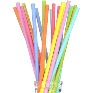 Manufacturers Colorful Food Grade Custom Logo Straw Print PP Plastic Drinking Art Fancy Disposable Straw