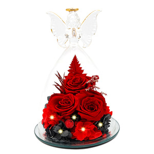 Fleur <span class=keywords><strong>éternel</strong></span>le faite à la main sous cloche en verre Tanabata Archangel pour la Saint-Valentin, Noë<span class=keywords><strong>l</strong></span>, la remise des diplômes, décoration préservée, cadeau - Product Image 1