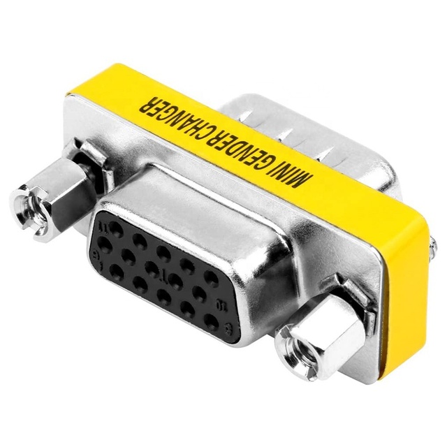 Ready to Ship High Speed VGA Female to Female Connector Adapter for Pc Laptop Macbook Projector