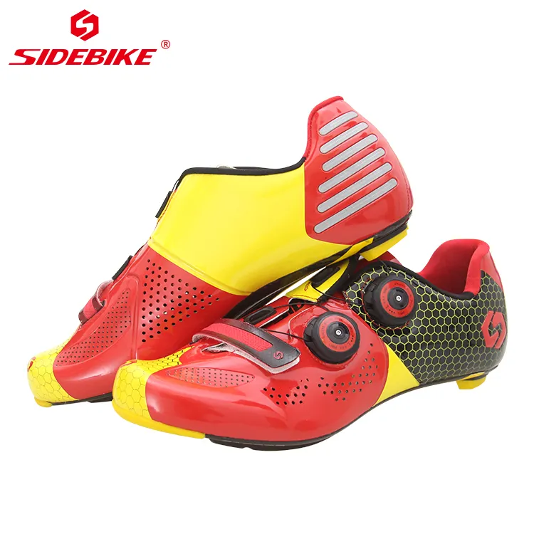 Ciclismo de carretera zapato ultraligero de fibra de carbono de atletismo en zapatos transpirables zapatos de auto-bloqueo bicicleta zapatos