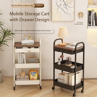 Étagère à roulettes de cuisine, bibliothèque mobile multi-étages, étagère de rangement multifonctionnelle pour collations et tiroirs de bureau