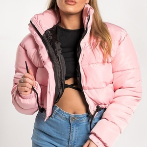 Abrigo Corto Acolchado de Algodón con Cuello Alto para Mujer, Nuevo Estilo, a la Moda - Product Image 4