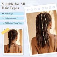 Extensions de cheveux tressées, queue de cheval, tresses africaines, extensions de cheveux avec perles, style viking synthétique, queue de cheval bohème dreadlock