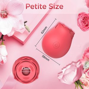 Vibrador de succión automático en forma de rosa para parejas, juguete sexual con alimentación USB con estimulador de clítoris y vibrador de clítoris para lamer la lengua - Product Image 5