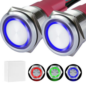 Interruptor de Botón Pulsador de Metal y Plástico con Clasificación IP65, Tipo Momentáneo, para Orificio de Montaje de 22 mm, Uso en Electrodomésticos - Product Image 1