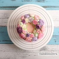 Socle à gâteau en plastique blanc, antidérapant rond, avec échelle précis réglable et rotative, vente en gros, 5 à 11 pouces, 1 pièce
