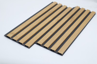 Panneau mural rainuré en bois moderne élégant résistant à l'humidité, aux rayures et aux taches pour la décoration intérieure