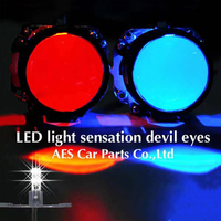 AES Bonnes ventes LED Demon Eyes Phare de voiture 2,5 pouces Lentille de projecteur LED Œil de démon rouge pour systèmes d'éclairage automobile