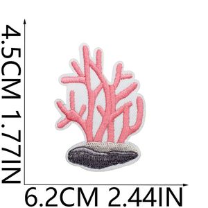 แผ่นปะติดลายปักธีมทะเล สาหร่าย ปู ปลา โลมา เต่า เปลือกหอย สำหรับตกแต่งเสื้อผ้า หมวก กระเป๋า - Product Image 2