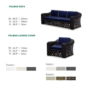 Conjunto de Muebles de Jardín de Lujo Modernos de Ratán y Aluminio para Exteriores, Sofás de Patio Resistentes a los Rayos UV para Jardín, Hotel, Villa, Parque - Product Image 4