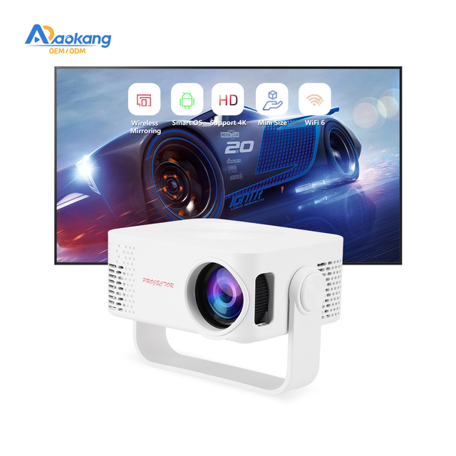 Hot OEM 4K Android 1080P Support Wifi Home Theater Proyector 360 Angle High Brightness Factory Mini Projector