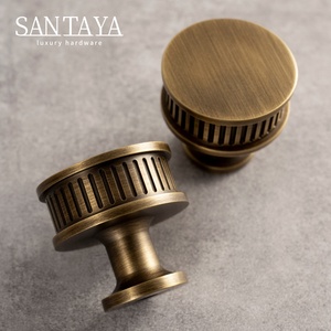 Santaya Solid Antique Brass Handles Spiral Ribbed Drawers <strong>Bedroom</strong> Wardrobes Kitchen Cabinet <strong>Doors</strong> Antique Single Hole <strong>Knobs</strong> - Product Image 4