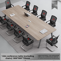 Mesa de Conferencia Moderna de Acero HYZ-217X con Combinación de Sillas para 12 Personas, Escritorio Multiusos para Oficina