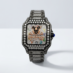 Montre de luxe carrée en diamant Ruha Enterprise, bracelet en acier inoxydable, montre analogique à quartz pour homme - Product Image 1