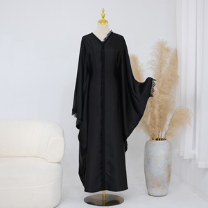 Abaya en <span class=keywords><strong>satin</strong></span> chatoyant à manches chauve-souris, robe de luxe islamique musulmane de Dubaï pour femme, Kaftan, Kebaya, <span class=keywords><strong>Djellaba</strong></span>, Robe Femme - Product Image 4