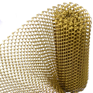 Maille de fil d'acier tissé avec revêtement PVD doré - Rideau métallique décoratif flexible - Product Image 3