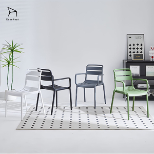 <span class=keywords><strong>Chaise</strong></span> <span class=keywords><strong>de</strong></span> salle à manger en plastique EaseNeat Nordic avec accoudoirs, design simple, colorée, stable, idéale pour l'intérieur, l'extérieur, le jardin, la terrasse - Product Image 4
