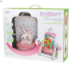 Mainan papan gambar Montessori baru 2 dalam 1 papan gambar blok bangunan dua sisi edukasi dengan dudukan untuk anak-anak - Product Image 5