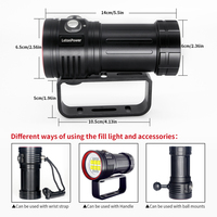 Lampe de plongée sous-marine 12000 lumens pour photographie aquatique, éclairage de plongée avec un angle de faisceau large de 120 degrés, lampe torche LED sous-marine