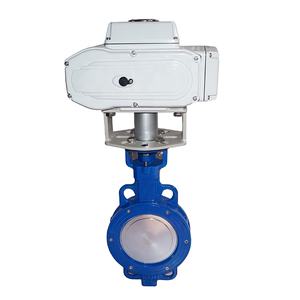 220VAC 4-20ma เหล็กหล่อเวเฟอร์มอเตอร์วาล์วผีเสื้อวาล์วควบคุมอากาศไฟฟ้า - Product Image 2