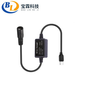 Car step-down cable 9V/12V/24V to 5V 2.5A charging cable car battery DC5521 to Type-C power cable L156 - Product Image 1