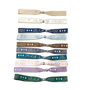 Gelang Kain Satin Poliester untuk Pesta Pernikahan Kustom dengan Pengunci yang Dapat Digunakan Kembali untuk Acara Festival - Product Image 2