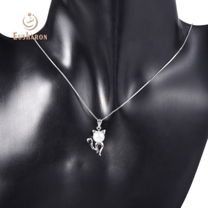 Moda Bella Piccolo Gatto 925 Argento Sterlina del Solido Per La Ragazza Della Perla di Montaggio A Sospensione - Product Image 6