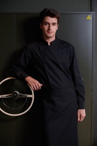 Veste <span class=keywords><strong>de</strong></span> <span class=keywords><strong>Chef</strong></span> en Polyester Brodé Personnalisable, Durable et Lavable, pour la Restauration Fine, Tenue <span class=keywords><strong>de</strong></span> Travail Professionnelle pour Restaurant, Coupe 3D, Image Professionnelle - Product Image 4
