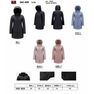 Chaqueta Acolchada para Mujer HDJ SAC-606, Abrigo Largo con Capucha y Cremallera para Invierno, Tallas S-2XL, Resistente al Viento, Relleno de Poliéster - Product Image 1