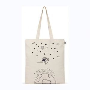 Sac fourre-tout en toile de coton biologique de haute qualité, couleur beige naturel, avec logo personnalisé et poignée en corde, vente en gros - Product Image 3