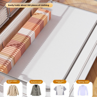 Boîte de rangement de base de lit à rouleau plat étanche à l'humidité magique grande capacité sous le lit boîte d'organisation de literie de vêtements transparente