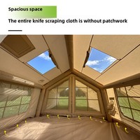 Carpa Inflable 8+8.8 con Toldo de TPU, Postes, Uso en las Cuatro Estaciones, Capacidad para 3-6 Personas, Tela de Algodón