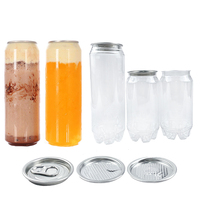 Bouteille d'étanchéité de canette personnalisable pour jus Scelleuses de canettes jetables en plastique avec couvercles en aluminium Boîtes de jus transparentes avec remise