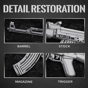 Piececool pistol logam Sniper senapan Puzzle HP396-SK AK-47 senapan serangan 3d teka-teki logam Model kit kerajinan - Product Image 6