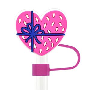 Sombrero de paja rosa para niña, superventas, con hebilla de amor de pegamento suave, tapa antipolvo extraíble, decoración de paja de plástico bonita para sombrero - Product Image 6