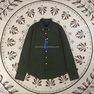 Chemise RL <span class=keywords><strong>Mark</strong></span> 100% Coton Satin Anti-boulochage Tissée Décontractée Classique Manches Longues Style Américain Broderie Imprimée pour Homme - Product Image 3